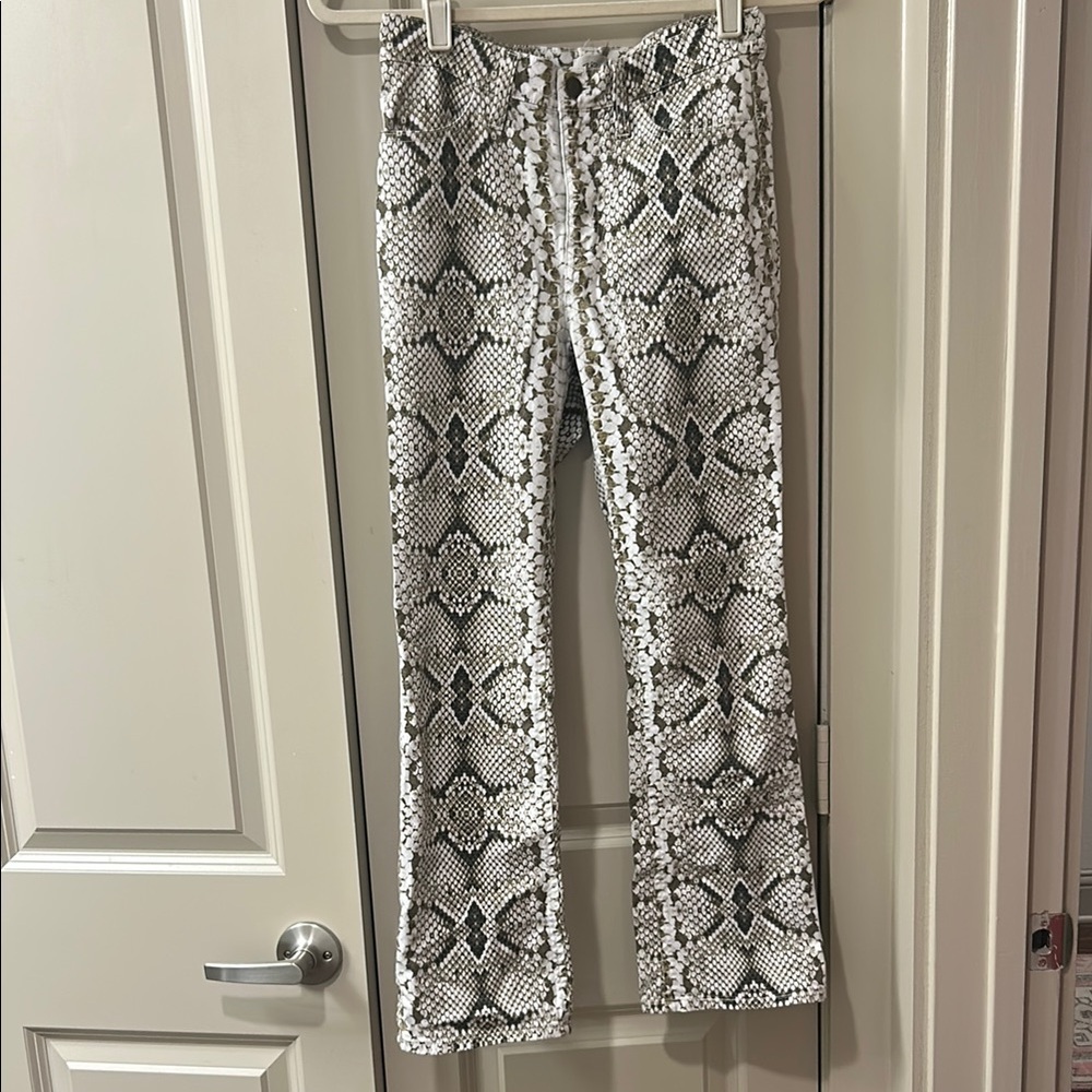 Snake Print Flare Pants